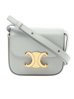 Celine Shoulder Bag Mini Claude Pale Blue Leather Triomphe